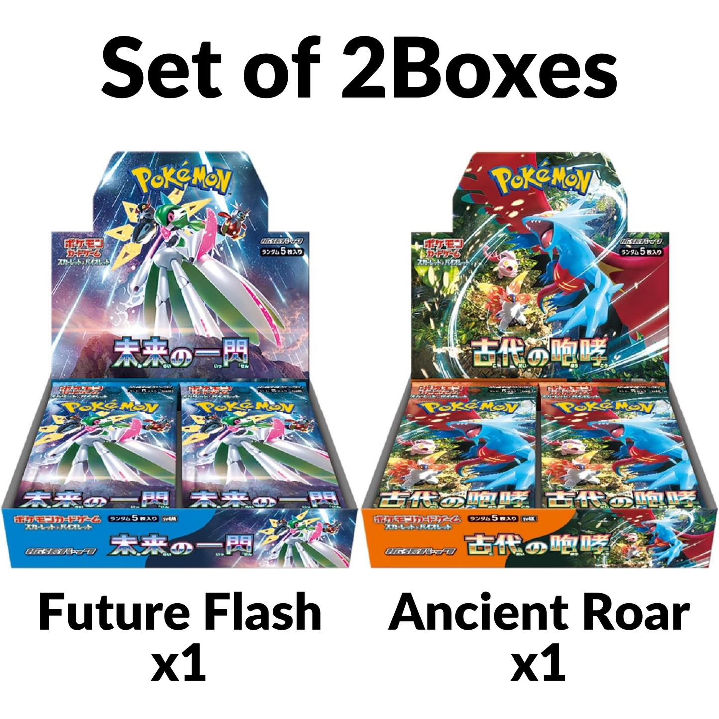 [Set of 2] Future Flash & Ancient Roar Booster Box Pokemon Card Game
